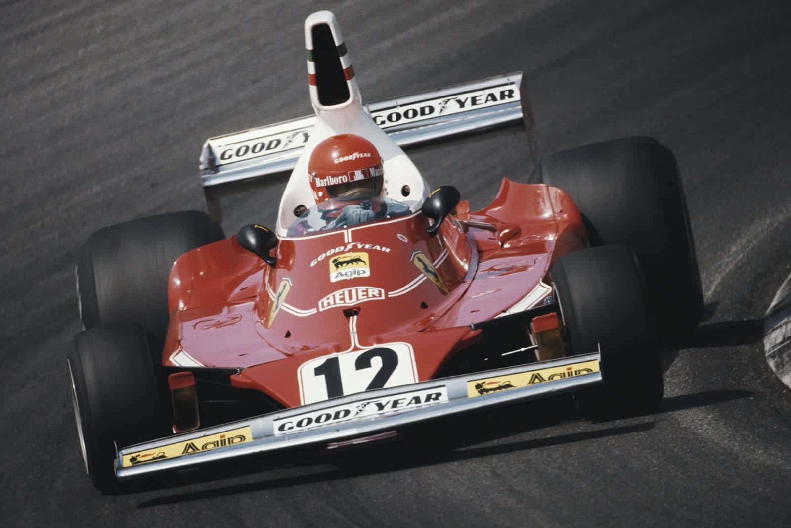 Niki Lauda in his Ferrari at the 1975 Belgian Grand Prix