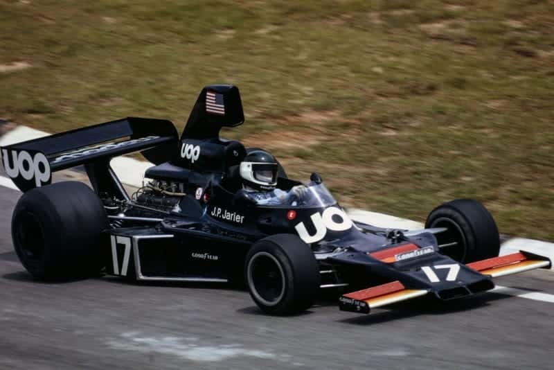 Jean-Pierre Jarier driving for Shadow at the 1975 Brazilian Grand Prix, Interlagos.