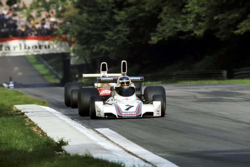 Carlos Reutemann competing for Brabham at the 1975 Italian Grand Prix.