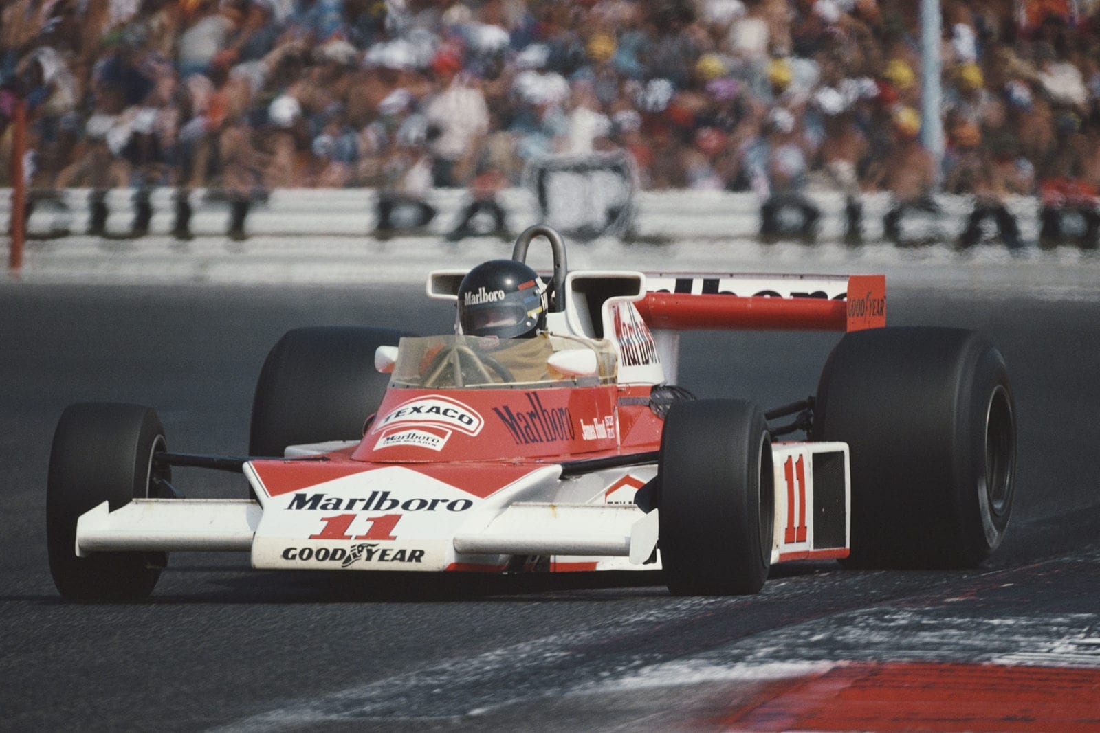 James Hunt (McLAren) at the 1976 French Grand Prix, Paul Ricard.