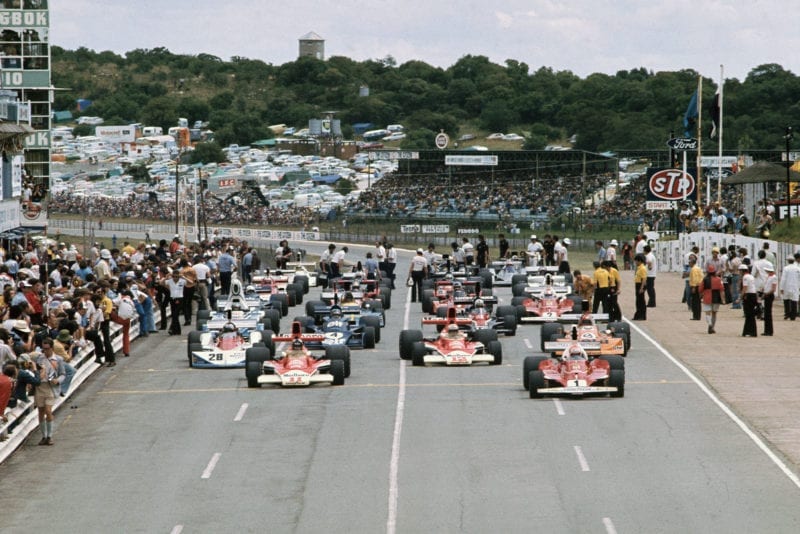 The 1976 South African Grand Prix gets underway