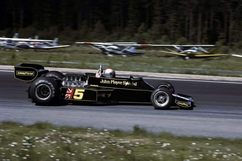 Mario Andretti (Lotus) at the 1976 Swedish Grand Prix, Anderstorp.
