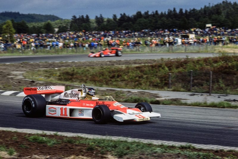 James Hunt (McLaren) at the 1976 Swedish Grand Prix.