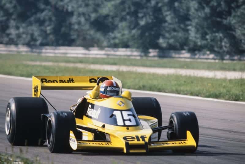 Jean-Pierre Jabouille (Renault) at the 1977 Italian Grand Prix, Monza.