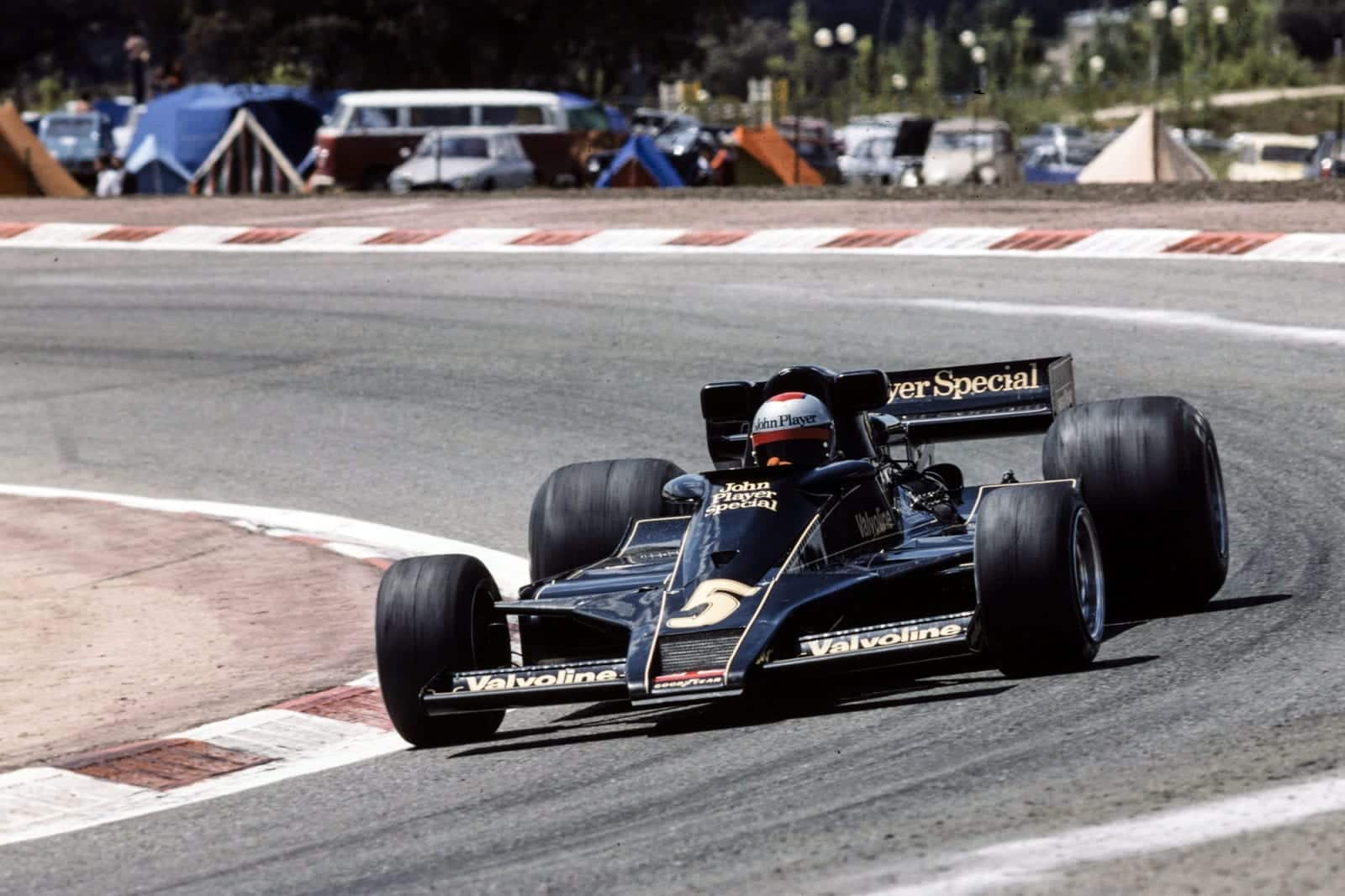 Mario Andretti (Lotus) at the 1977 Spanish Grand Prix, Jarama.