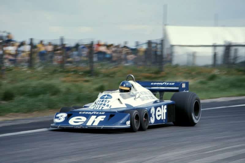 Ronnie Peterson (Tyrrell) at the 1977 Swedish Grand Prix, Anderstorp.