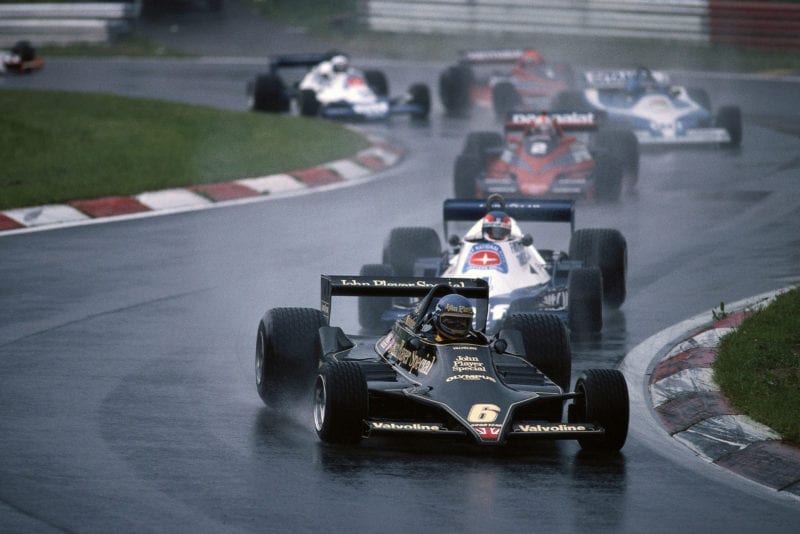 Ronnie Peterson leads the pack at the 1978 Austrian Grand Prix, Österreichring