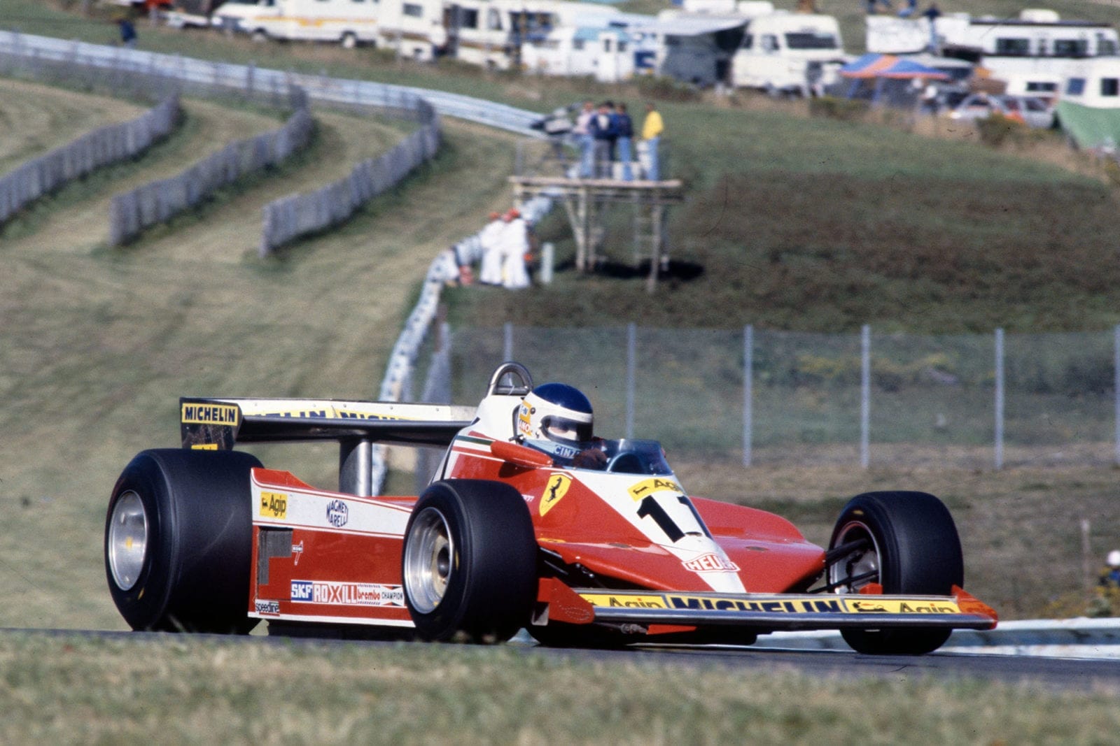 Carlos Reutemann (Ferrari) driving at the 1978 United States Grand Prix East, Watkins Glen.