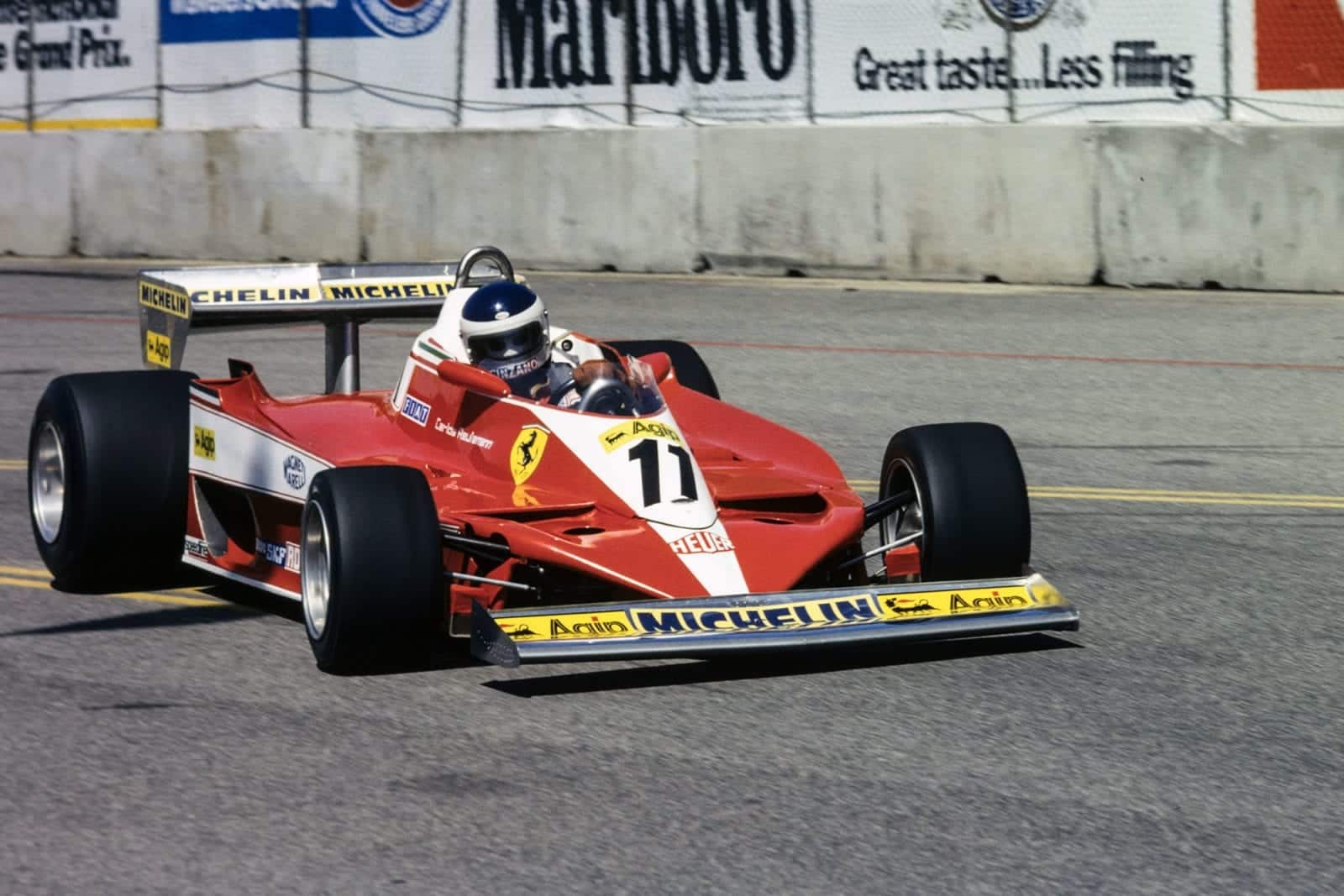 Carlos Reutemann (Ferrari) driving at the 1978 United States Grand Prix West, Long Beach.