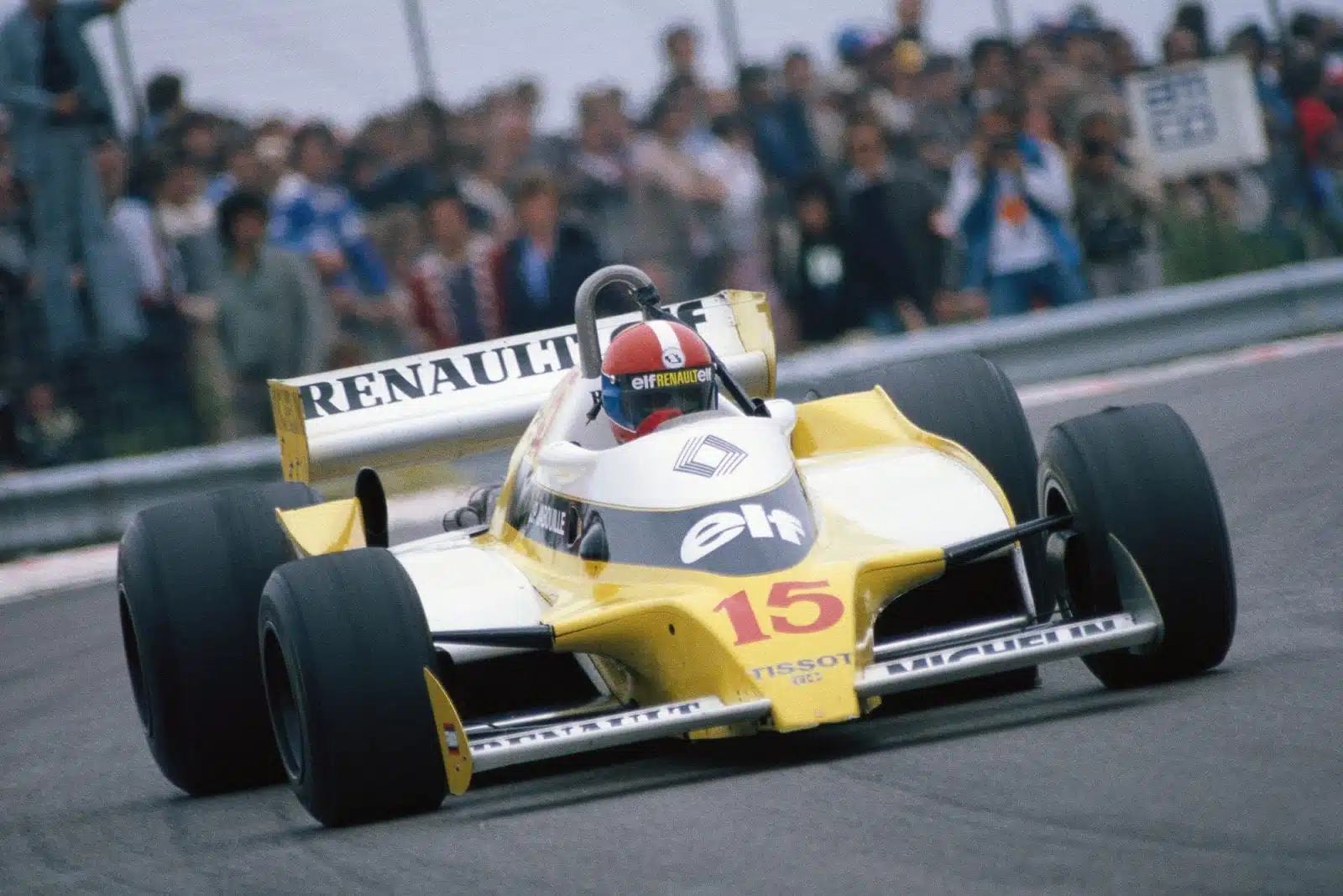 El Renault RS01 de Jean-Pierre Jabouille en el Gran Premio de Francia de 1979