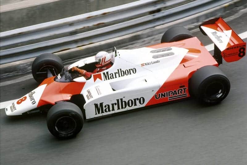 Niki Lauda in his McLaren MP4/1B-Ford.