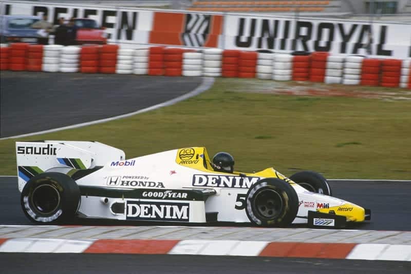Jacques Laffite driving his Williams FW09B-Honda.