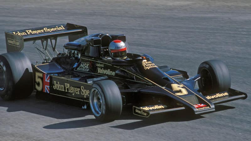 2 Lotus driver Mario Andretti at the 1977 Dutch GP
