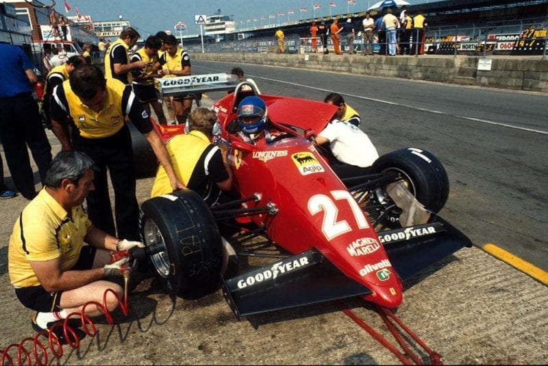 Patrick Tambay's Ferrari 126C3 in the pits.