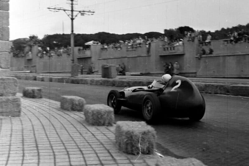 Stirling Moss piloting his Vanwall.