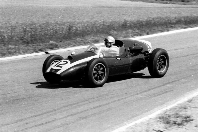 Bruce McLaren at the wheel of his Cooper T45 Climax.
