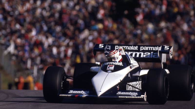 1983 Brabham BT52 driven hard shooting huge flames (2013 nürburgring demo)  