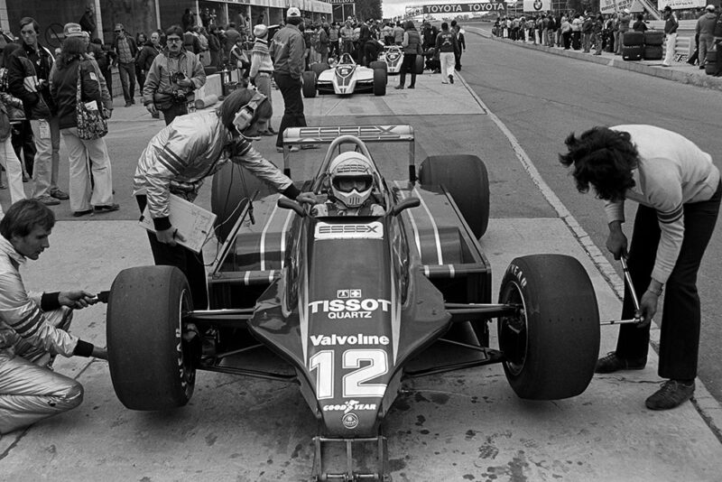 Elio de Angelis pits in his Lotus 81.