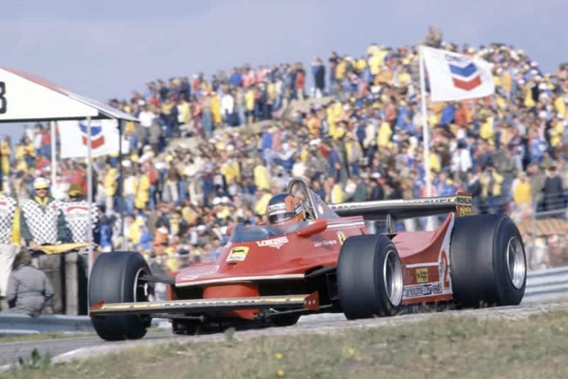 Gilles Villeneuve in his Ferrari 312T5.