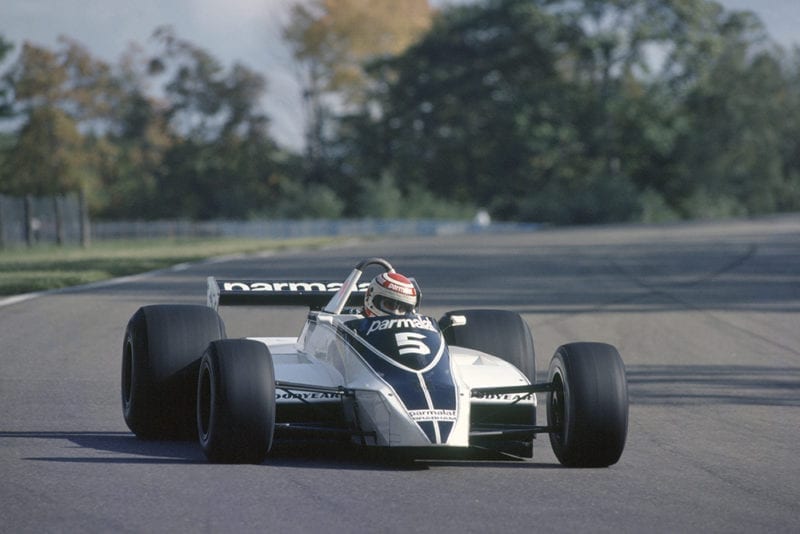 Nelson Piquet in his Brabham BT49-Ford Cosworth.