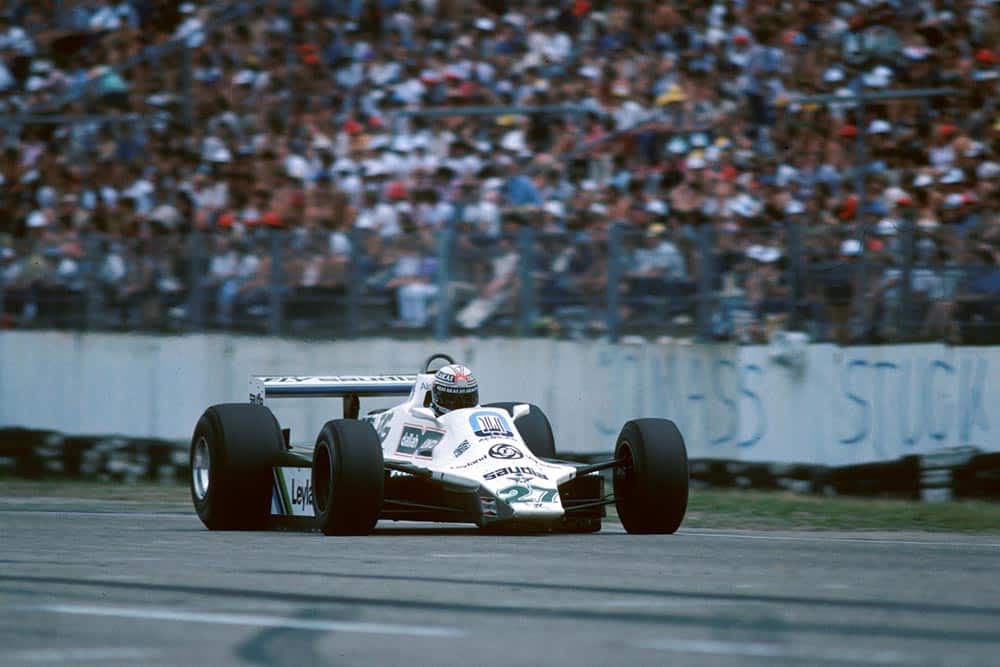 Alan Jones in his Williams FW07B finished third after leading for thirteen laps.