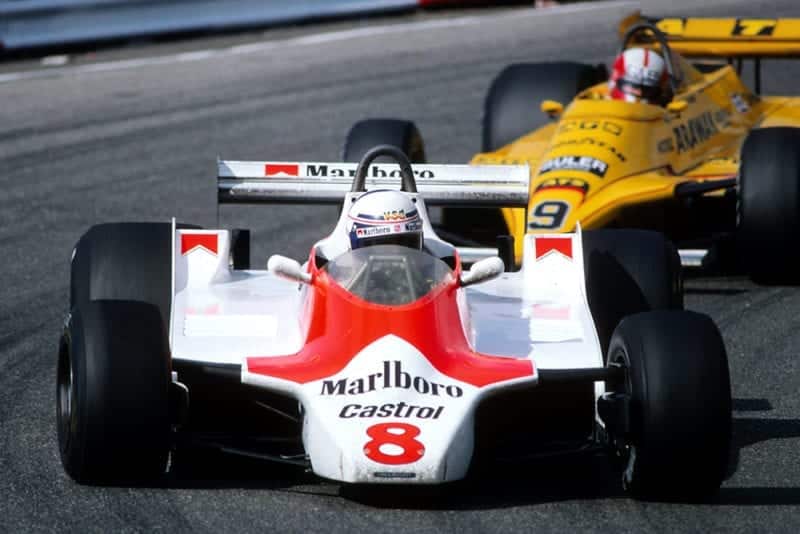 Alain Prost in his McLaren M30.