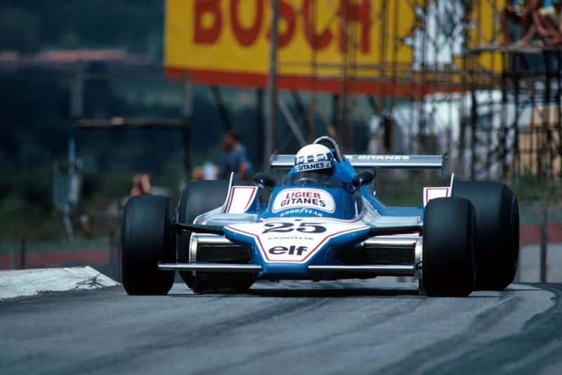 Didier Pironi in a Ligier JS11/15.