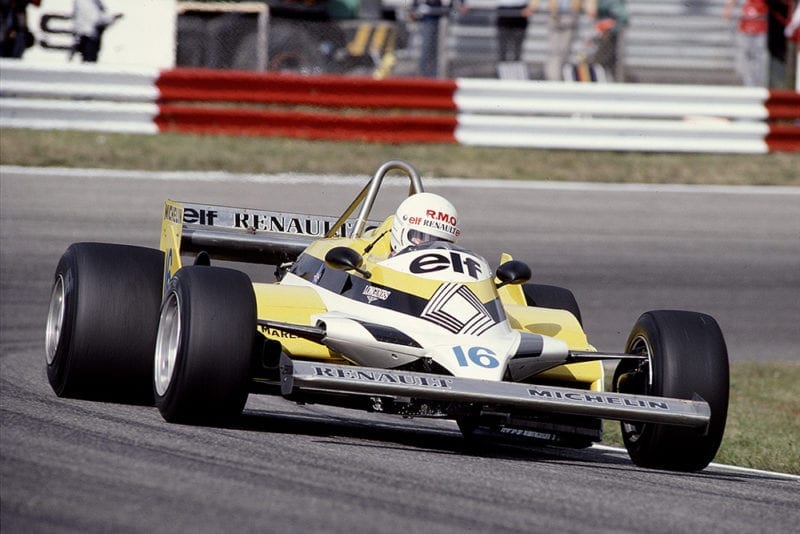 Rene Arnoux in a Renault RE30.