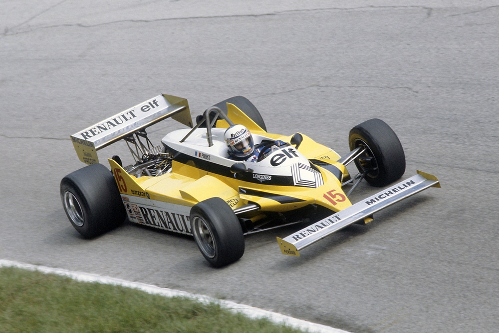 Alain Prost in his Renault RE30.