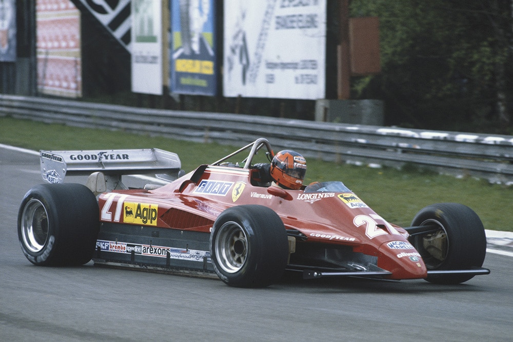 Gilles Villeneuve (Ferrari 126C2) during practice before his fatal crash.