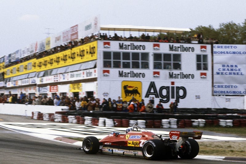 Didier Pironi in his Ferrari 126C2.