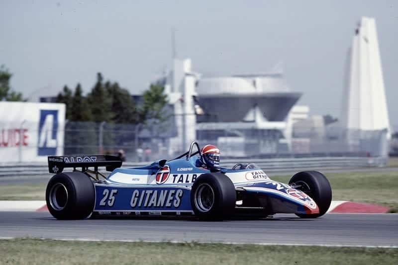 Eddie Cheever at the wheel of his Ligier JS17B Matra.