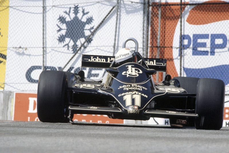 Elio de Angelis in his Lotus 91-Ford Cosworth.