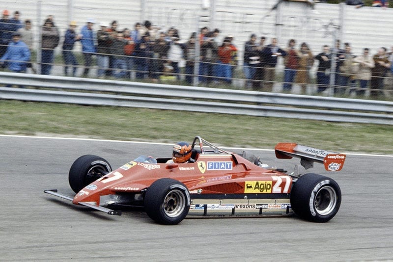 Gilles Villeneuve in his Ferrari 126C2.