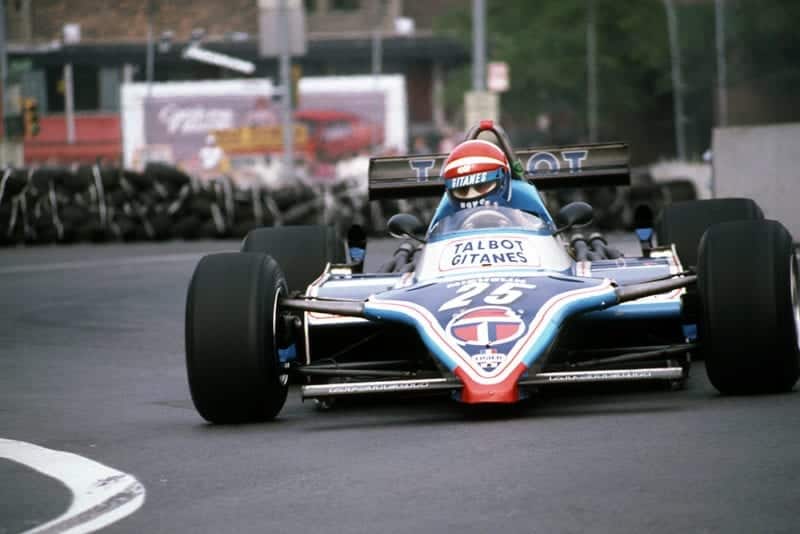 Eddie Cheever in his Ligier JS17 who finished second.