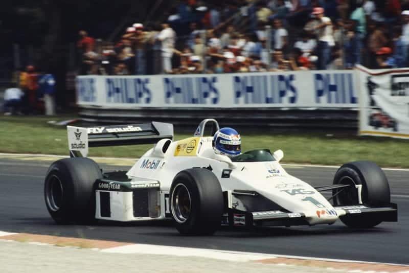 Keke Rosberg in his Williams FW08C Ford, finished in 11th position.