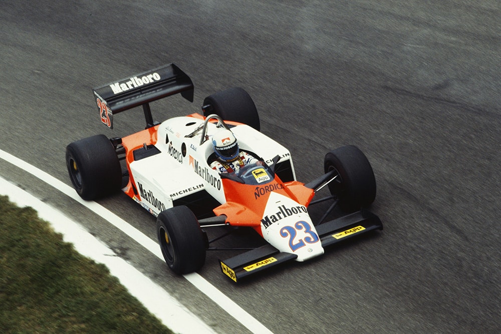 Mauro Baldi in an Alfa Romeo 183T, he did not finish.