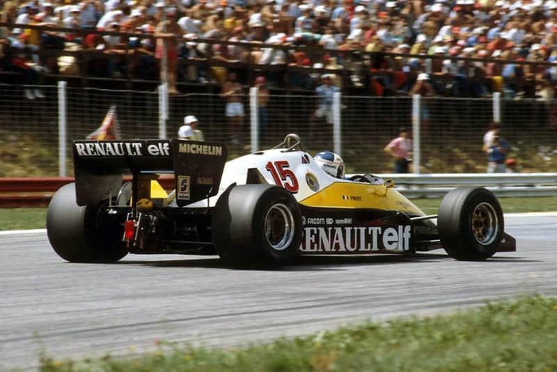 Alain Prost in his Renault RE40.