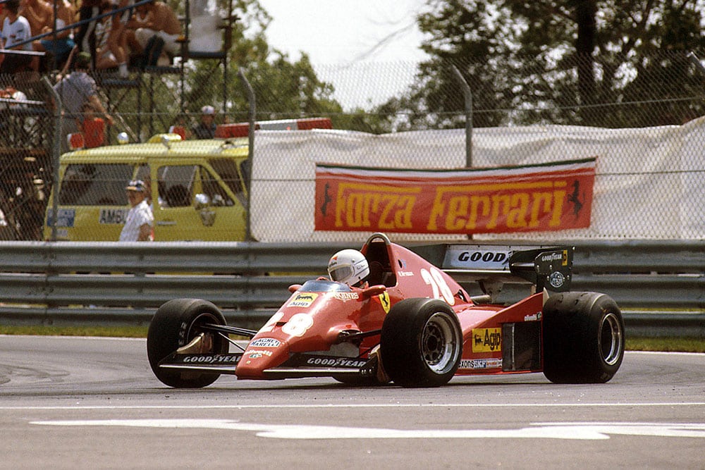 Rene Arnoux in 1st place in his Ferrari 126C2B.