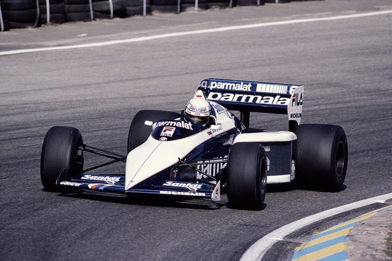 Riccardo Patrese in a Brabham BT52B BMW, finished in 9th position.
