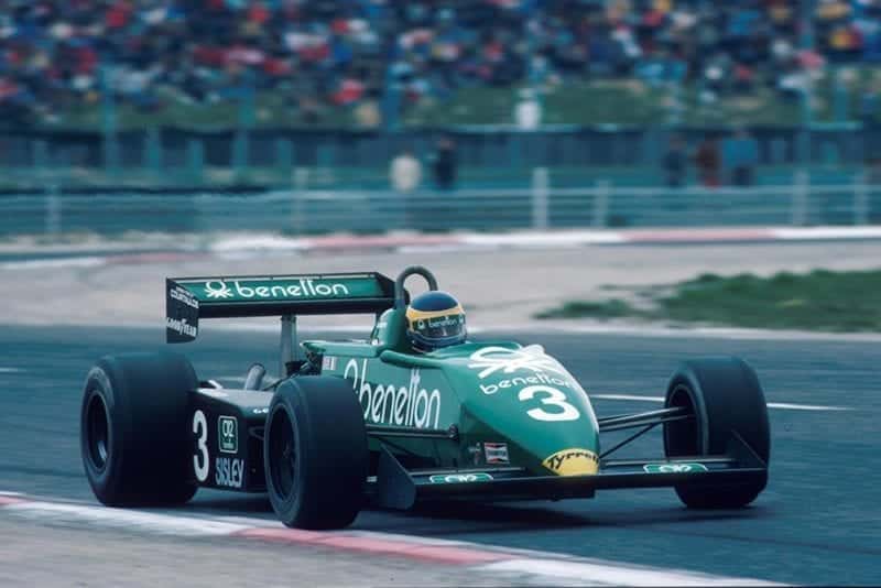 Michele Alboreto in his Tyrrell 011.