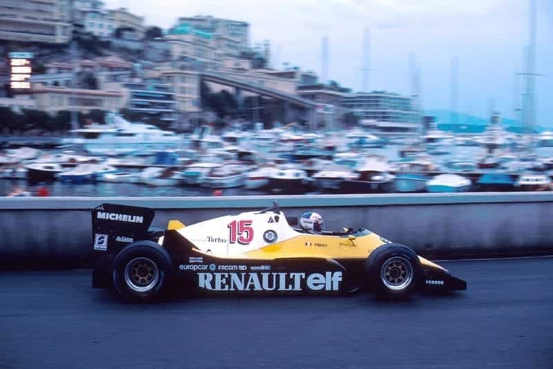 Alain Prost in his Renault RE40.