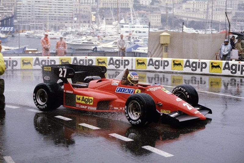 Michele Alboreto driving his Ferrari 126C4.