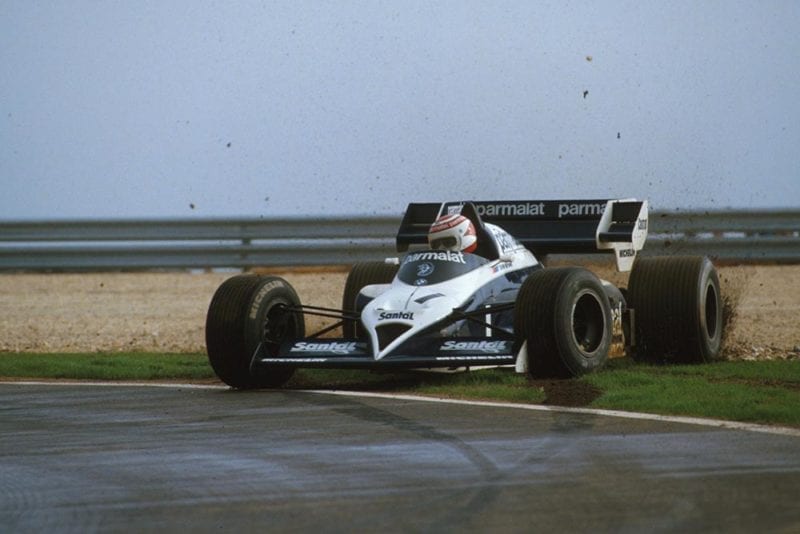 Nelson Piquet recovers from a spin in his Brabham BT53.