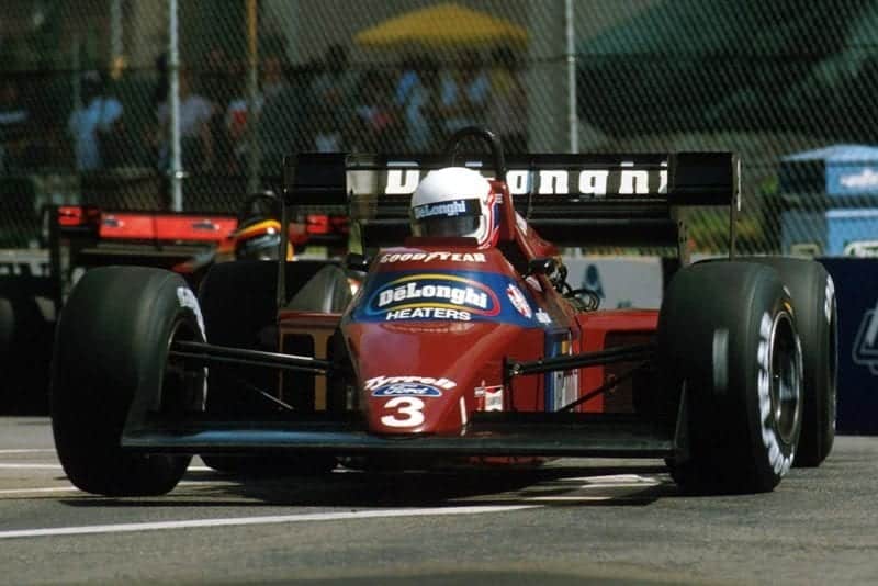 Martin Brundle driving his Tyrrell 012, he was disqualified for a technical infringement.