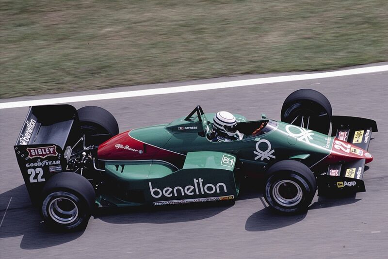 Riccardo Patrese at the wheel of his Alfa Romeo 185T.