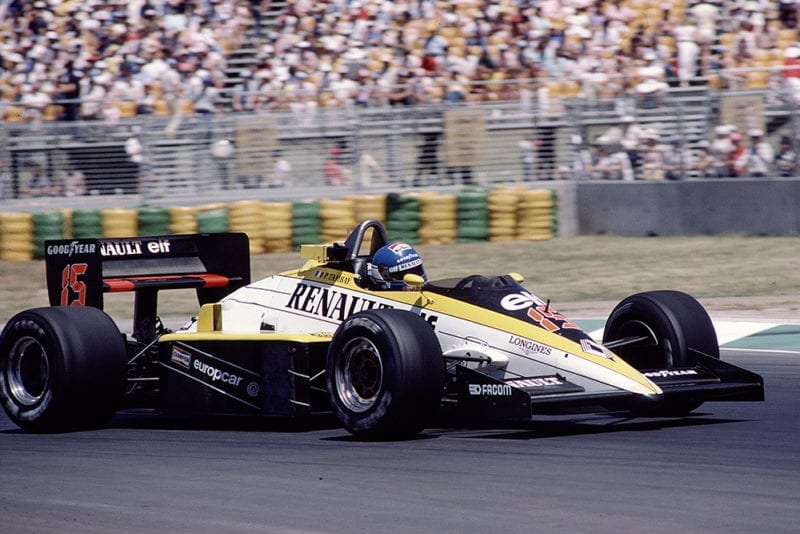 Patrick Tambay driving his Renault RE60 to 5th position.