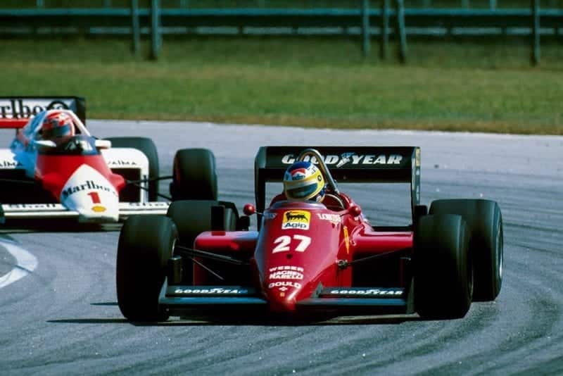 Michele Alboreto in his Ferrari 156/85.