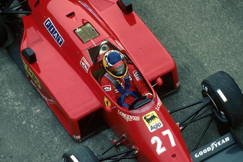Michele Alboreto driving his Ferrari 156/85.