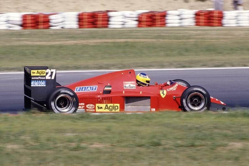 Michele Alboreto at the wheel of his Ferrari F186.